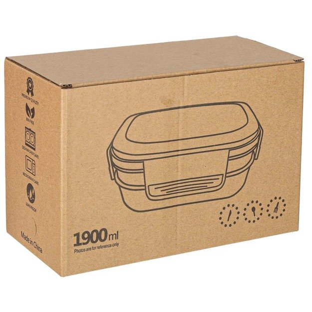 Pietų dėžutė pusryčių dėžutė su skyreliais, padalinta 1900ml abrikosas 10