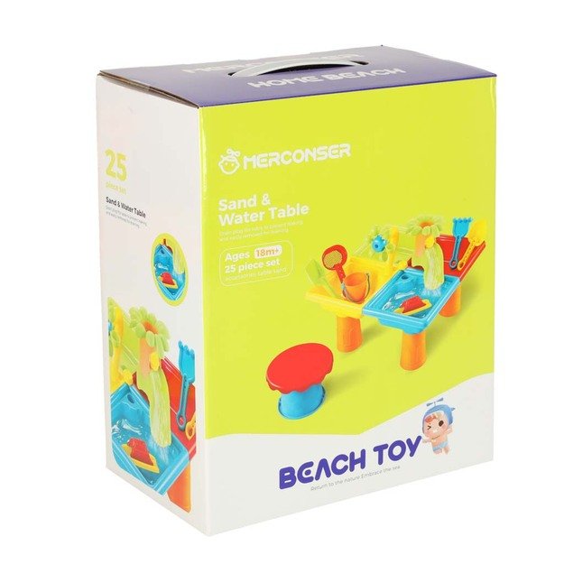 Vandens stalas keturių dalių smėlio dėžė kastuvas laistytuvas taburetė 11