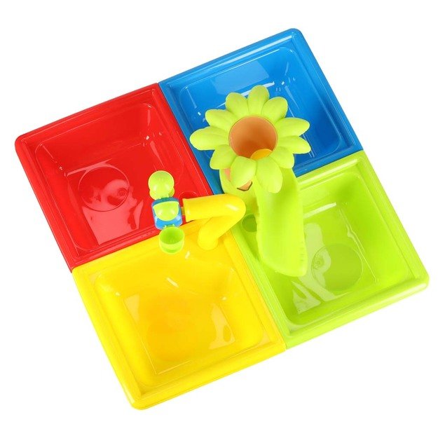 Vandens stalas keturių dalių smėlio dėžė kastuvas laistytuvas taburetė 6