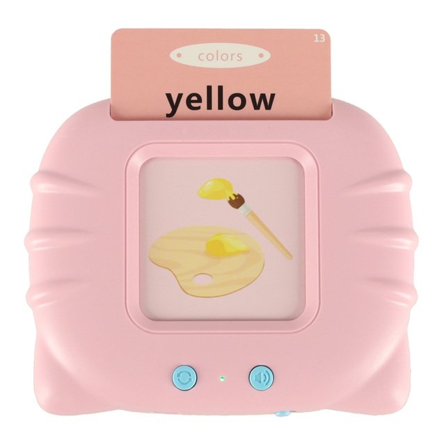 Garsinis kortelių skaitytuvas mokytis anglų kalbos 112 kortelių Pink 5