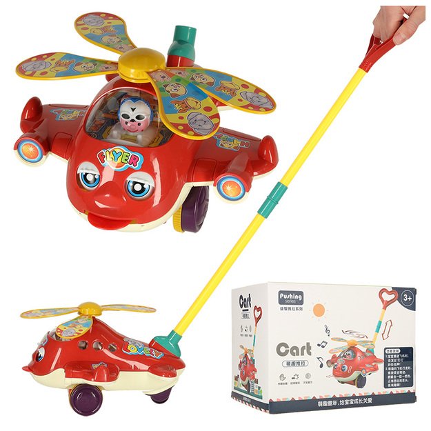 Push toy helicopter