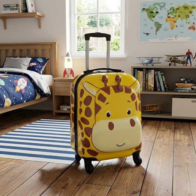 Vaiki&scaron;kas kelioninis lagaminas ant ratukų su žirafa