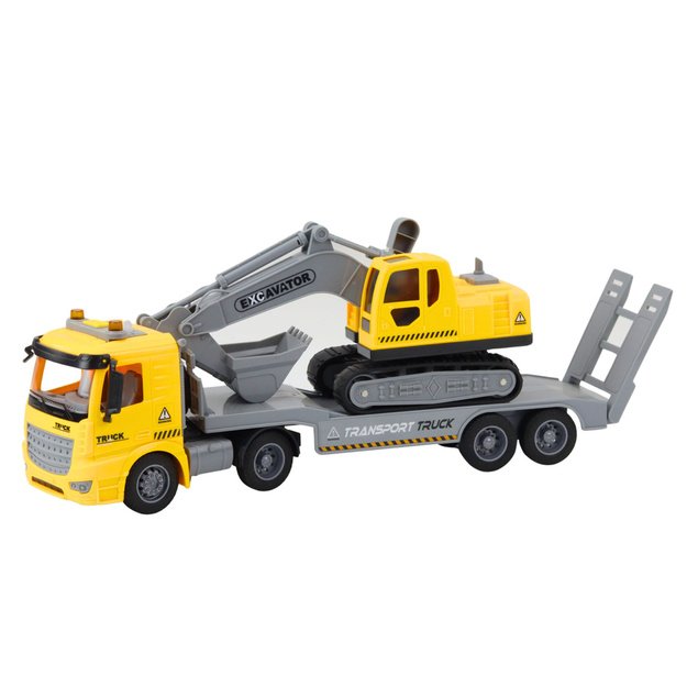 Truck Tow Truck Crawler Excavator Moving Lights Sounds Yellow 1