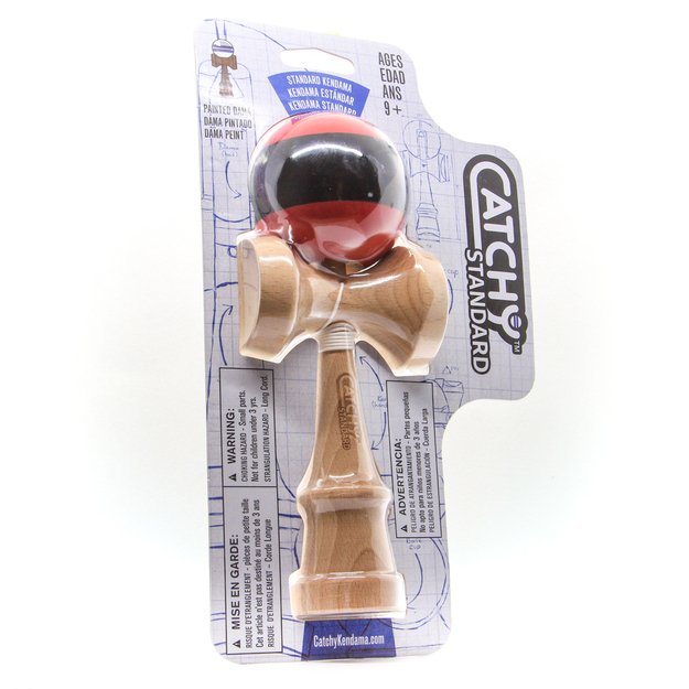 Kendama rotaļlieta, koka/sarkans