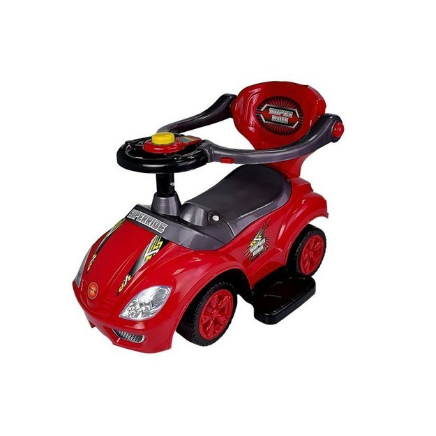 Toddlers Ride On Push Along with Parent Handle Mega Car 3in1 Red