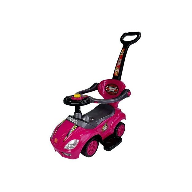 Toddlers Ride On Push Along with Parent Handle Mega Car 3in1 Pink 2