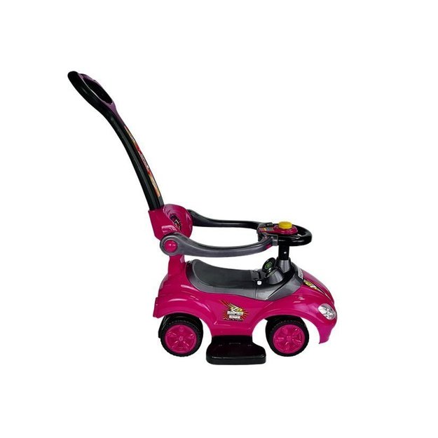 Toddlers Ride On Push Along with Parent Handle Mega Car 3in1 Pink 3