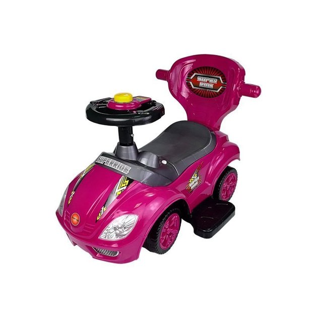 Toddlers Ride On Push Along with Parent Handle Mega Car 3in1 Pink 8