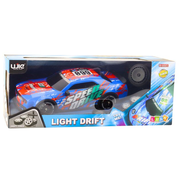 RC Sports Car with Illuminated Drift Body, Blue 3