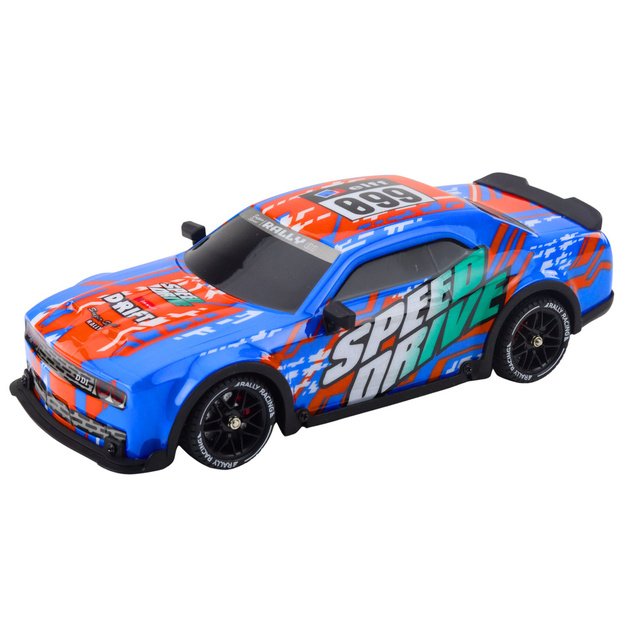 RC Sports Car with Illuminated Drift Body, Blue 1