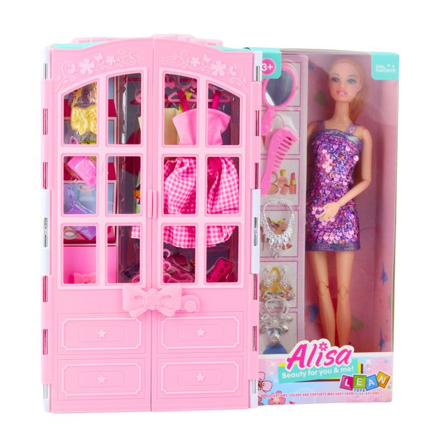 Doll Set with Wardrobe Accessories Clothes Fashion Dress Up for Girls 3