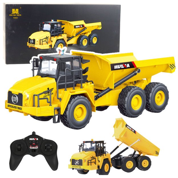 Huina Remote Controlled Dump Truck RC 1553 Yellow 1:16