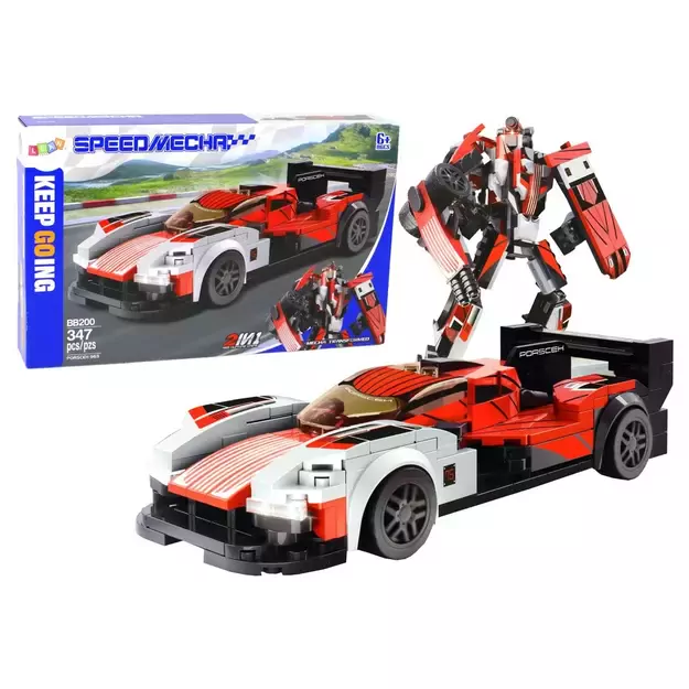 Konstruktorius „Sportinis automobilis - robotas“ 2in1, 347 detalės 2