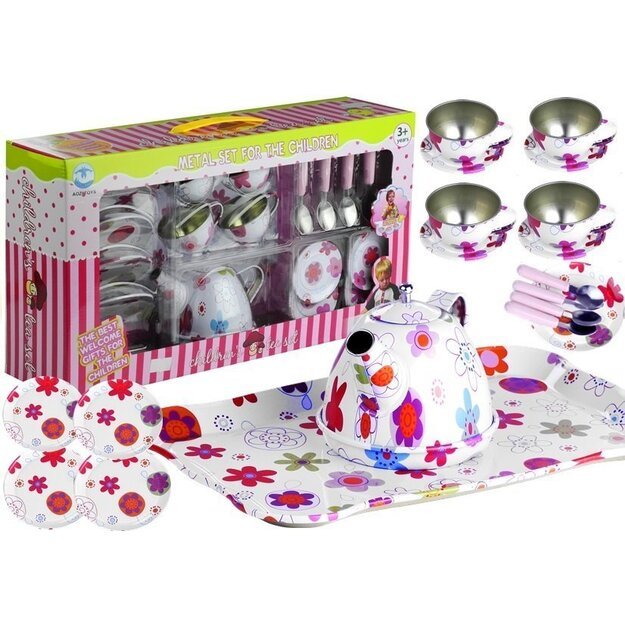 Gražus metalinis arbatos servizo virtuvės rinkinys