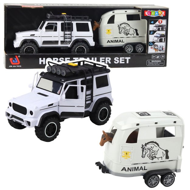 Off-road Vehicle with Horse Trailer, Figure, Lights, Sounds