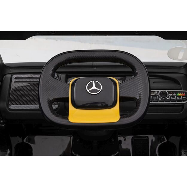 Akumuliatoriaus automobilis Mercedes XMX622B puspriekabė Geltonas LCD ekranas 8