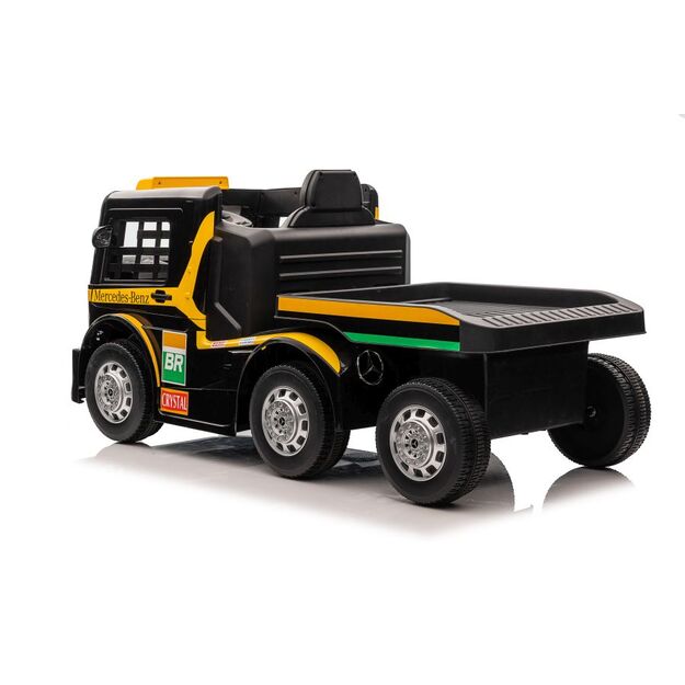 Akumuliatoriaus automobilis Mercedes XMX622B puspriekabė Geltonas LCD ekranas 3