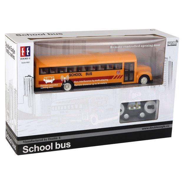 Geltonas nuotoliniu būdu valdomas R/C mokyklinis autobusas su atidaromomis durimis 10
