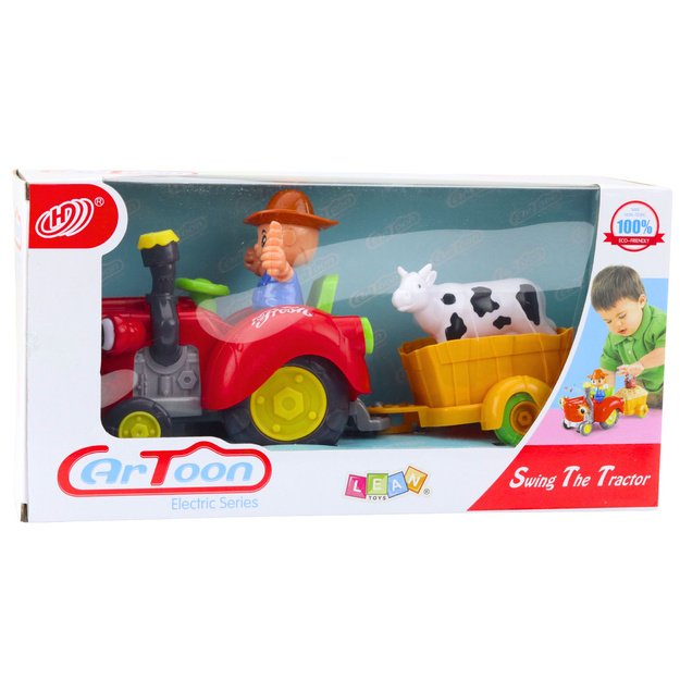 Interactive Farmer s Tractor with Trailer, Cow Figure, Lights and Sounds 3