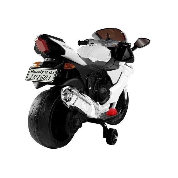 TR1603 Elektrinis pasivažinėjimo motociklas baltas 12