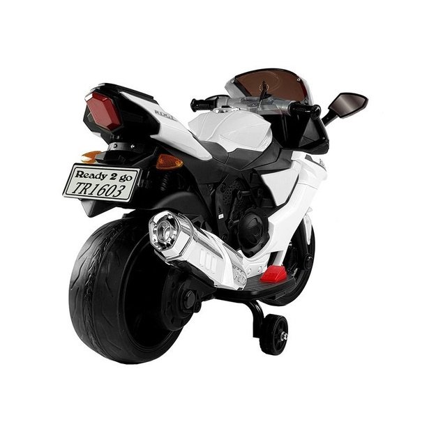 TR1603 Elektrinis pasivažinėjimo motociklas baltas 3