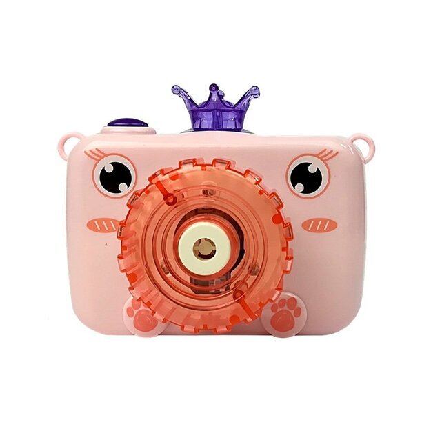 Camera blows soap bubbles Battery Pink Bubble Generator
