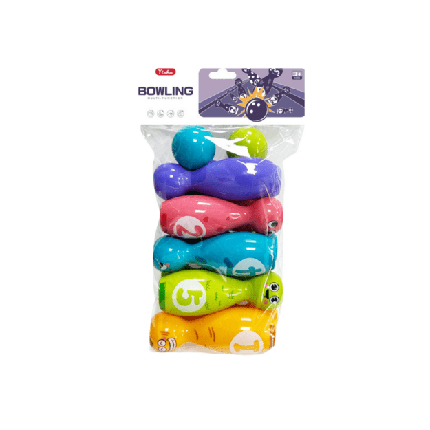 BOULINGO RINKINYS SU SPALVOTAIS KAMUOLIUKAIS IR VEIDUKAIS – 10 VNT 2