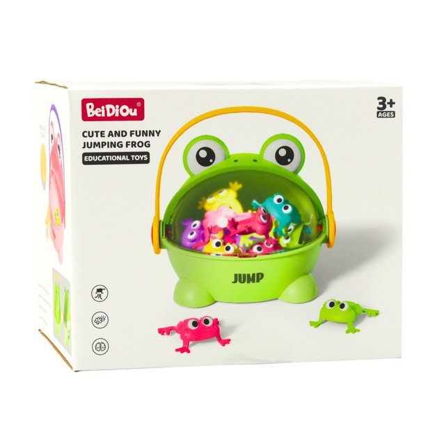 Jumping Frogs Arcade Game, 15-Frog Container, Green 3