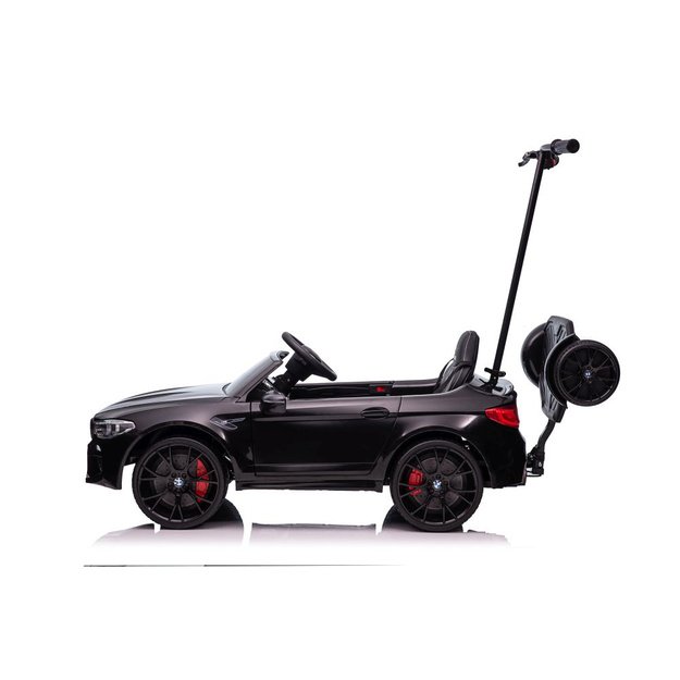 Akumuliatorinis automobilis BMW M5 su platforma tėvams, juodai lakuotas 5
