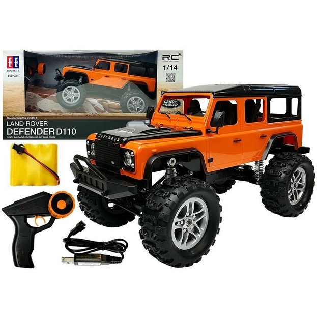 Remote Controlled Car Land Rover Defender R/C Orange 1:14