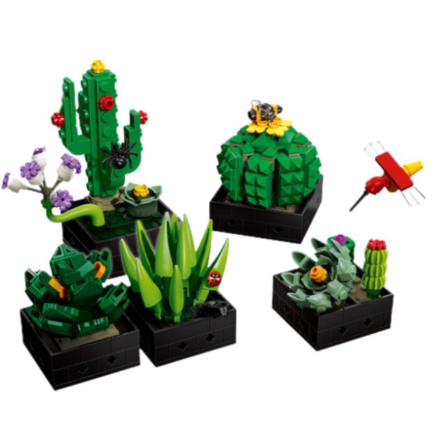 Construction Blocks Composition Cacti Flowers 590 pcs. 1