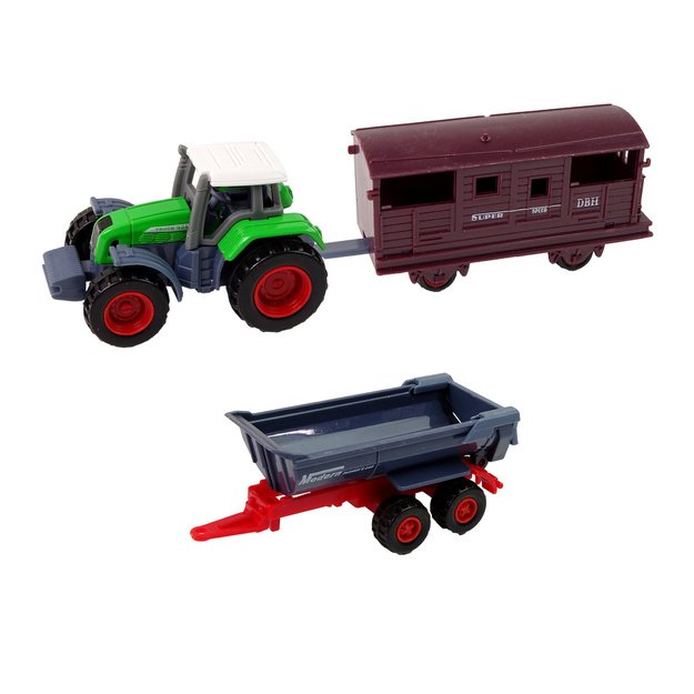 Žemės ūkio transporto priemonių rinkinys Traktorius 12 dalių Metalinis 5