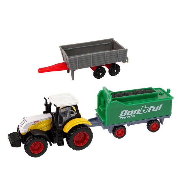Žemės ūkio transporto priemonių rinkinys Traktorius 12 dalių Metalinis 7