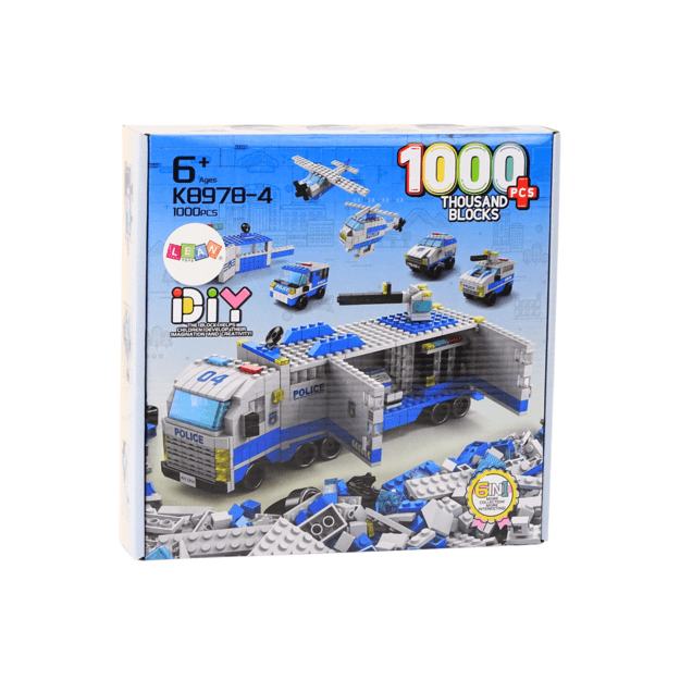 Police Truck Construction Bricks 6in1 Set Police Vehicles 1000pcs 2