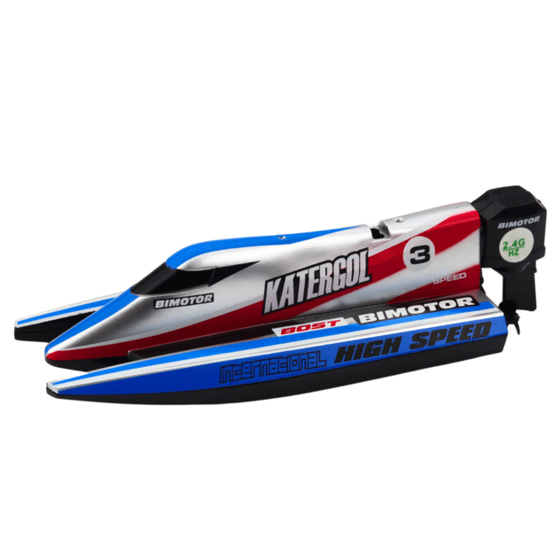 Nuotoliniu būdu valdoma motorinė valtis su dvigubu varikliu 2,4 GHz 2