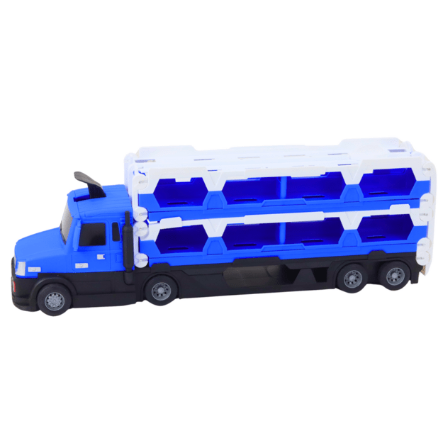 Lora Vilkikų lenktynių trasa 2in1 Šviesos garsai Ženklai Automobiliai Mėlyna 2