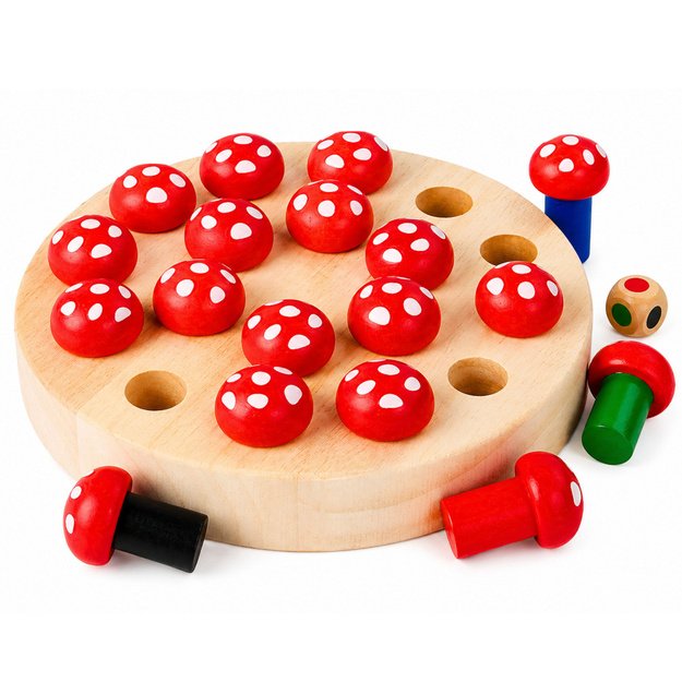 Family Memory Game Toadstools Wooden