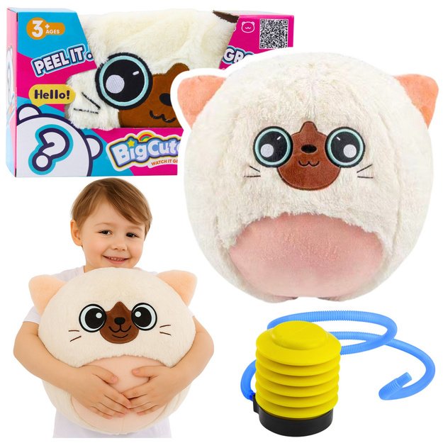 Growing Plush Bouncy Ball White Kitten Pump 50 cm