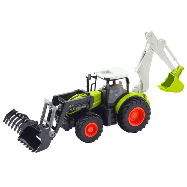 Agricultural Tractor With Rotating Bucket and Excavator 2in1 Remote Controlled 2.4G