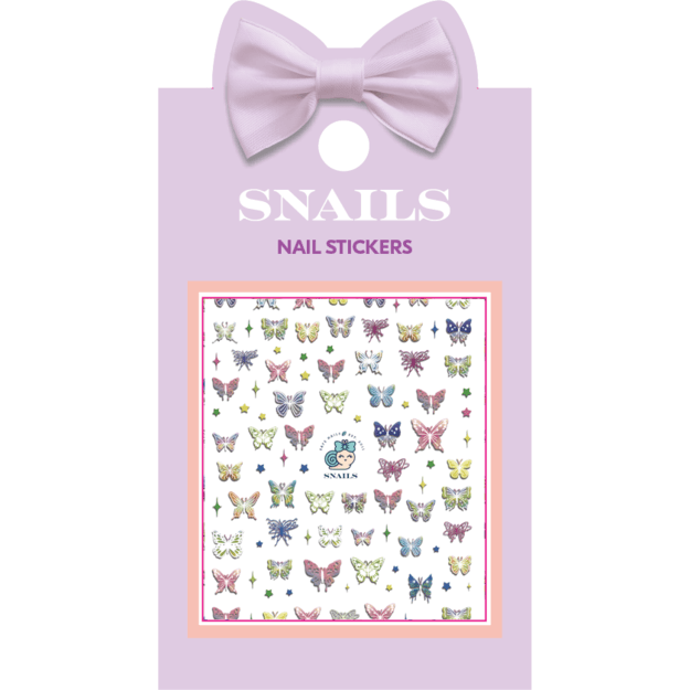 Snails nail stickers, Butterfly Garden