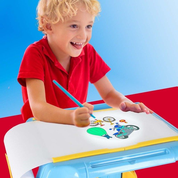 Projektoriaus kortelės pie&scaron;imo stalas mėlynos spalvos 8