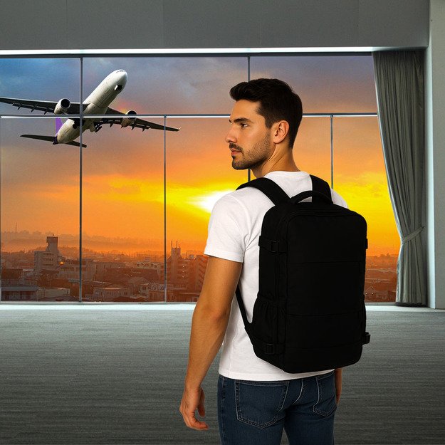 Bagažo kelioninė kuprinė juoda 45x30 cm 11