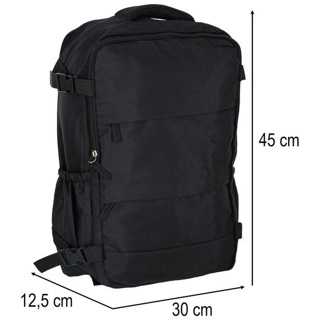 Bagažo kelioninė kuprinė juoda 45x30 cm 12