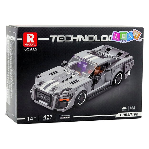GT500 Car Construction Bricks Set Gray 476 pcs. 3
