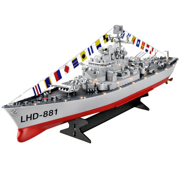 RC Aircraft Carrier Warship Remote Controlled LED Lighting 1:390 1