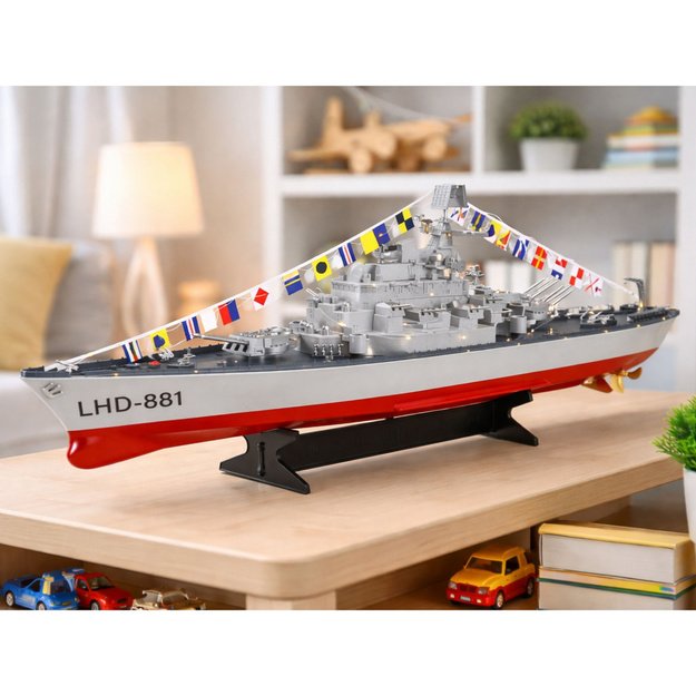 RC Aircraft Carrier Warship Remote Controlled LED Lighting 1:390 2