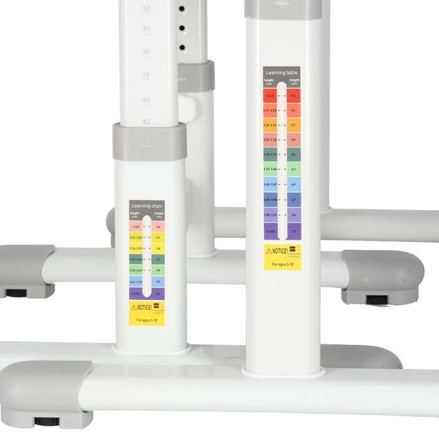 Vaiki&scaron;kas ra&scaron;omasis stalas su stalčiumi, kėdė, lempa, pilka 4