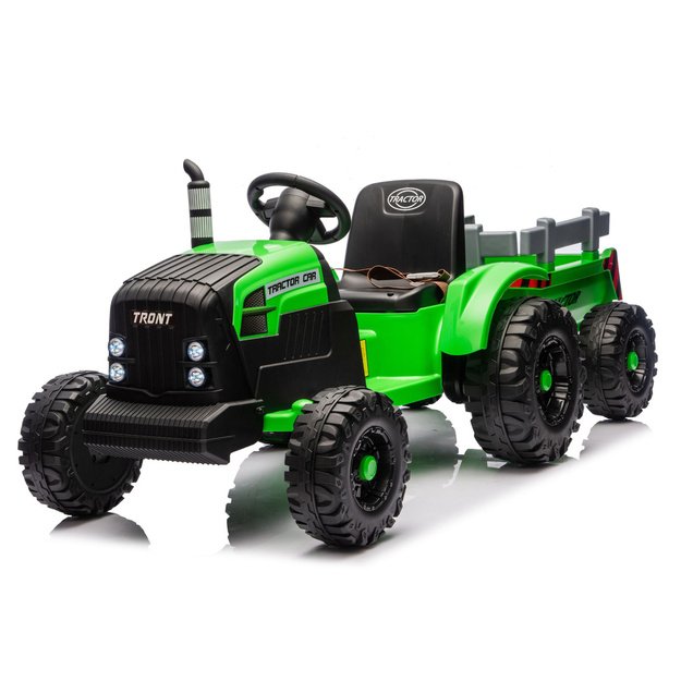 CH9959B Baterijomis varomas traktorius su priekaba, šviesiai žalias, 24 V 1