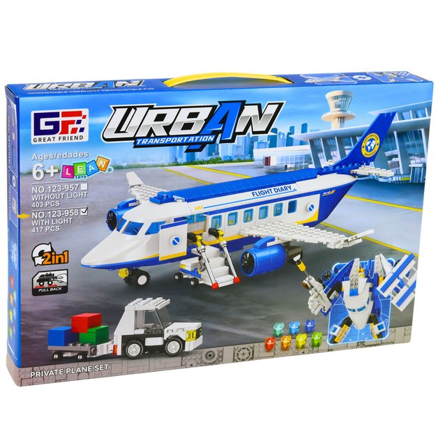 Konstruktorių rinkinys „Keleivinis lėktuvas – robotas“ 2in1, 417 dalių 5