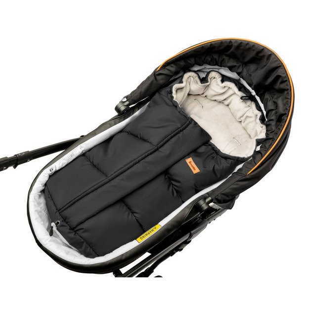 Combi 3in1 Romper Bag – black/beige polar fleece